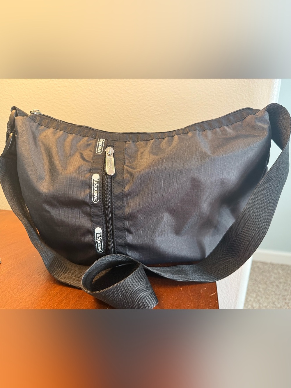 LeSportsac Hobo Sling Shoulder Bag in Black